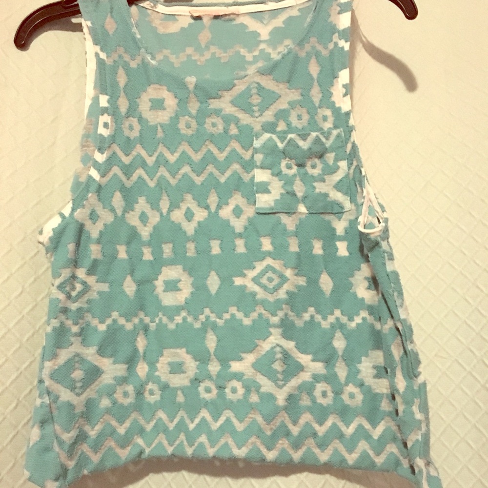 Blue and white girls top